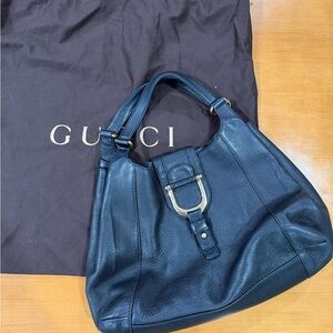 Gucci black Leather Hobo Bag